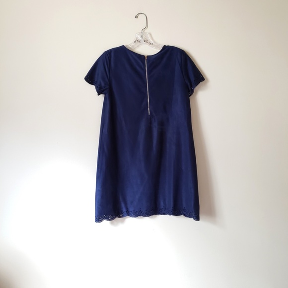 *SOLD* Forever 21 Girls Navy Suede Shift Dress XS - Picture 6 of 7